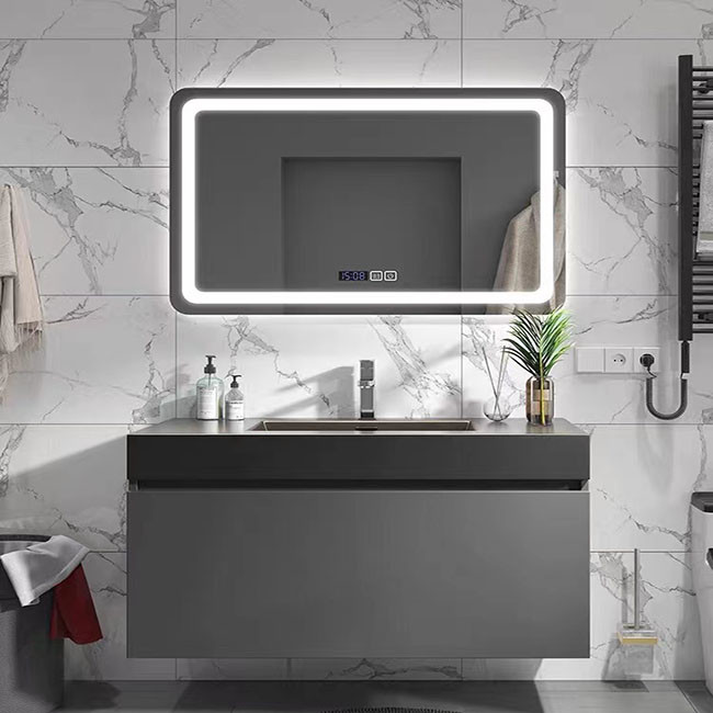 Hotel Wall Mounted Bathroom Cabinet Modern Bathroom Mirrored Cabinet With LED Light