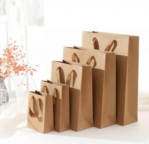 China Customized Kraft Paper Handbag / Shopping Bag Recycled Compostable on sale