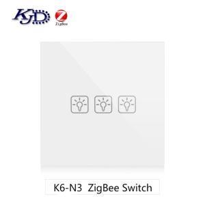 China 2.4G Wireless Zigbee Light Switch , Smart Hub Zigbee Glass ABS Material on sale