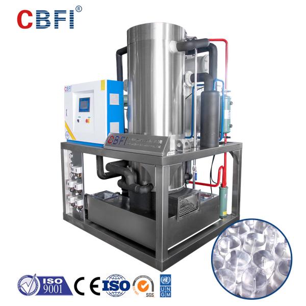 5 Ton Saw Cut (Solid No Hole) Tube Ice Machine Space-Saving Stainless Steel