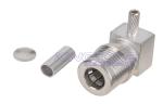QMA Plug TV Cable Connector Right Angle Crimp for RG58 Cable , 195-Series Cable