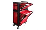 Red 30 Inch SPCC Cold Steel Drills Wrenches Drivers Premium Tool Chest To Store