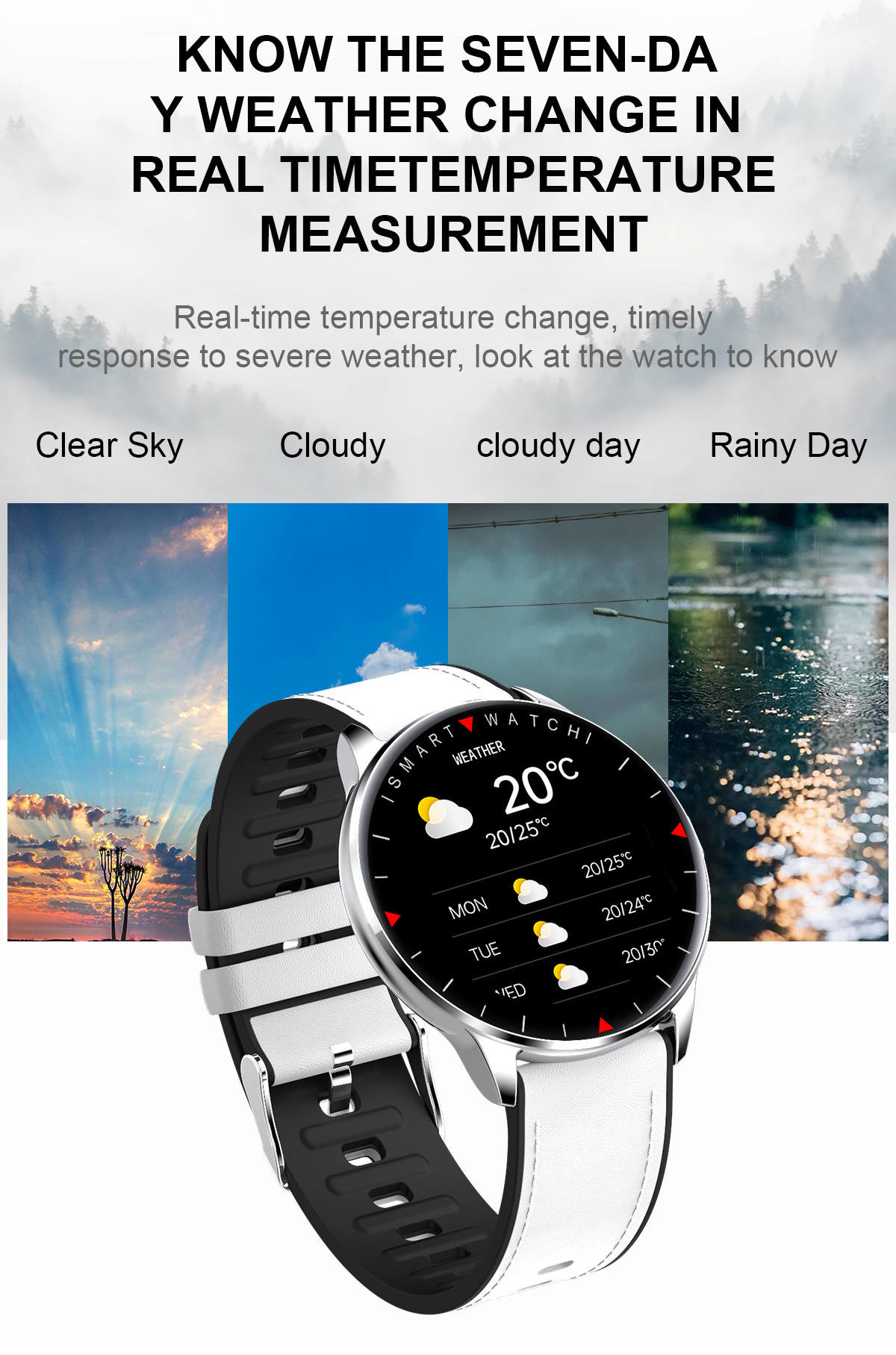 Leather Strap Smart Sport Watch Calorie Consumption Blood Pressure Monitor For Women Men