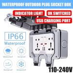 Wall Mounted Power Outlet Socket Outdoor Charging Poles Plastic Switch Box IP66