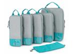 Travel 6 Set Compression Packing Cubes , Foldable Luggage Organizer Bag Set