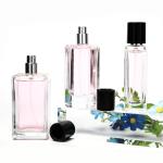 Refillable Empty Spray Perfume Glass Bottle 30ml 50ml 100ml Square With Atomi