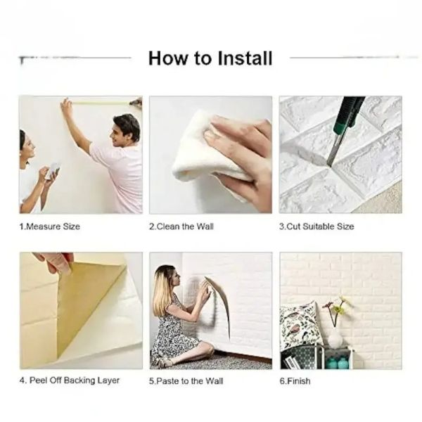 Renter Friendly PE Foam Wall Stickers Lightweight Removable Home 3D PE Foam Wallpaper
