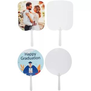 Wholesale DIY Double-Sided Printed Sublimation Advertising Fan Promotional Gift PET Plastic Fan from china suppliers