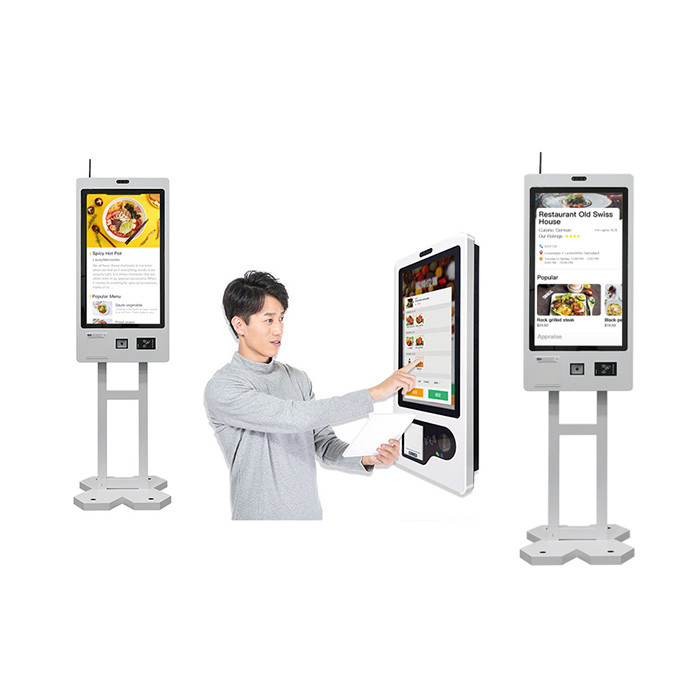 Wall Mount Touch Screen Self Ordering Kiosk With Android/Win7/8/10 OS Thermal Printer