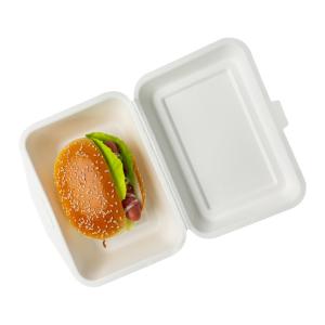 Wholesale Bagasse Pulp Biodegradable Clamshell Boxes , Bagasse Takeaway Containers Burgers from china suppliers