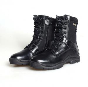 China Shock Absorption Military Leather Boots Cotton Lining Combat Hiking Boots on sale