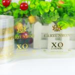 Self Adhesive Transparent Clear Labels Gold Foil Logo Stickers Label
