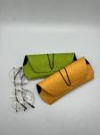 Fabric PU Leather Soft Sunglasses Case 18CM Resist Compression Folding Glasses