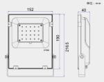 High CRI Industrial LED Flood Lights Low Light Decay 20W ETL DLC CE Listed