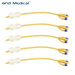 4 Way Latex Foley Catheter Silicone Coated Double Balloon Latex Urinary