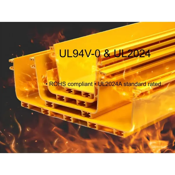 Yellow Fiber Duct PVC Plastic Cable Tray ABS Raceway