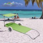 147x52x24cm Oxford Custom Color Foldable Beach Chair With Wheels And Umbrella