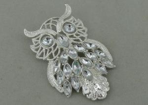 Wholesale UHU Souvenir Badges By Pewter Die Casting , 3D Design with Rhinestone And Silver Plating from china suppliers