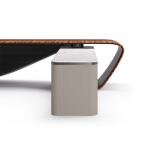 Minimalist Office Table And Chair Combo Leatherette Burl Office Coffee Table