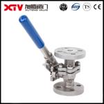 DN15-DN50 CE ISO Ts Stainless Steel Flanged Spring Return Handle 3PC Floating