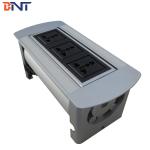 Hidden table multimedia aluminum alloy flip up office desk socket