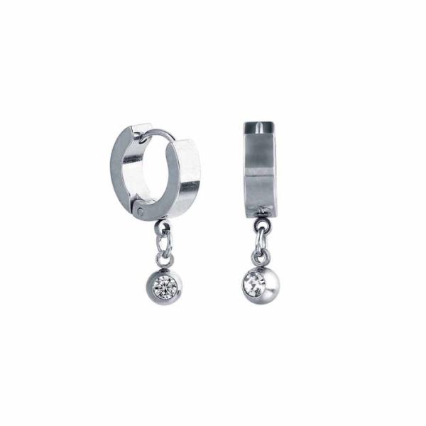 Latest Designs Surgical Steel Small Crystal Huggie Jewelry Hoop Earrings Women