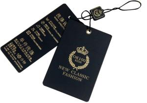 Wholesale Classic Fashion Paper Clothing Hang Tags , Gold Foil Stampe Logo from china suppliers