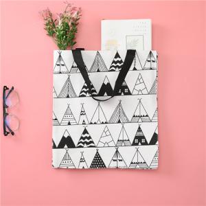 Wholesale Black Handle 100% Canvas Shopping Totes 8oz To 20oz Small Fabric Grocery Bags from china suppliers