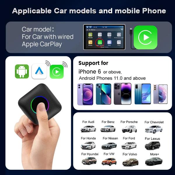 TBox Ambient Dongle Android 13 SDM660 Wireless Adapter CarPlay Android Auto 64GB