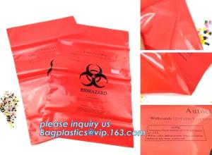 Wholesale Medical Specimen Bag with Zip lockk pounch, biohazard infectious waste bag/bio hazard medical waste bin liner, bagplastics from china suppliers