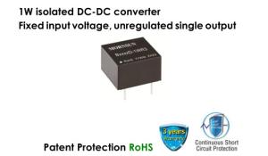 Wholesale 24V 1W High Efficiency Isolated DC DC Converter Fixed Input Unregulated Single Output from china suppliers