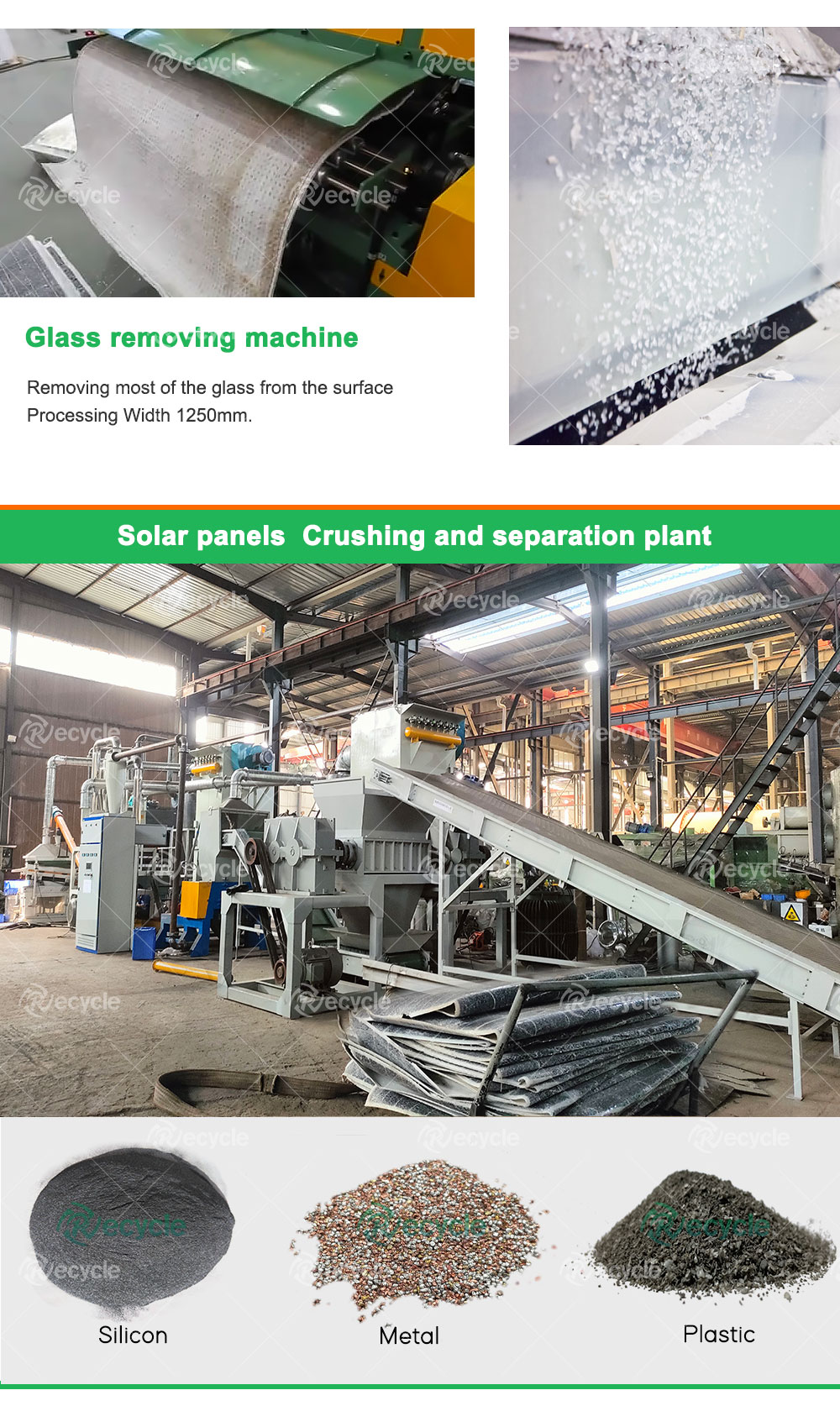 Bifacial Glass Solar Panel Removing Machine for 2000 KG Weight and Aluminum Frame