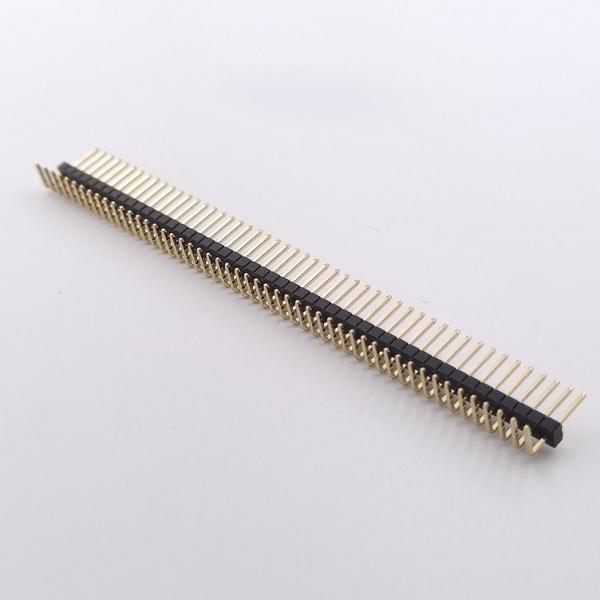Gold plated Pitch 1.27mm Pin header connector single row 50 Pins Right Angle DIP