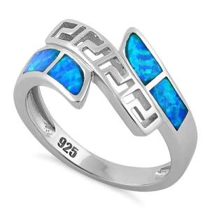 Wholesale 925 With Sterling Silver Greek Inifinity Pattern Lab Opal Band Ring Raw Opal Jewelry from china suppliers