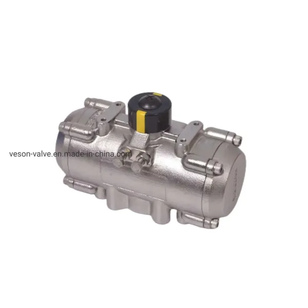 Stainless Steel Corrosion-Resistant Pneumatic Actuator with Hard Anodized Aluminum Rack Pinion Design