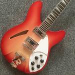 Cherry red 24 frets and12 strings Rickenback 360 electric jazz guitar semi