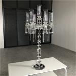 Hot custom wedding decoration centerpieces long stem 7 arms crystal candle