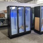 Blue Light 5 Layers R134a Upright Glass Door Beverage Chiller