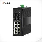 Metal Case Industrial Ethernet POE Switch 8x10/100/1000M Ethernet RJ45 Ports