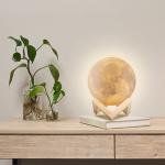 3D Printing Moon Globe Light 5.9 Inch Glowing Moon Lamp Tap Change 3 Colors