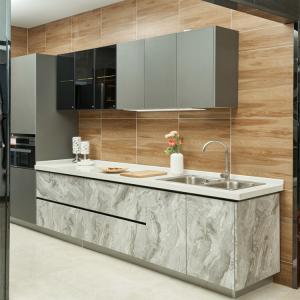 Wholesale Modular Kitchen Cabinet Set MFC Lacquer Matte Kitchen Cabinets PVC Kitchen Cabinets from china suppliers