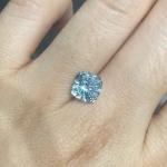 Loose CVD Lab Grown Synthetic Fancy Vivid Blue Diamond Cushion Shape 2.25ct IGI