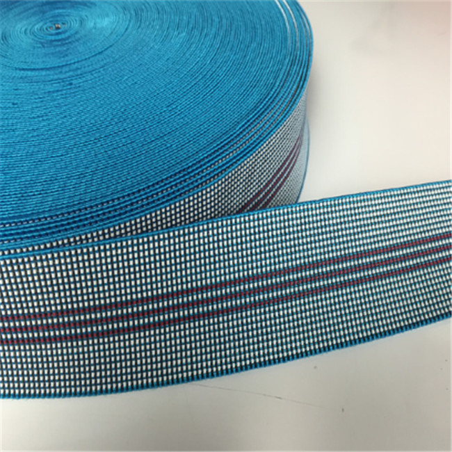 Environment PE Sofa Elastic Webbing Rubber Good Resilience Blue With 3 Red Lines