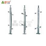 Anti Rust Silver Stainless Steel Railing Posts Horizontal Load Resistance