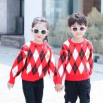 Stylish Pullover Parent-Child Sweater with Long Sleeve and Embroidery Accents