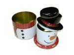 Customized Logo Snowman Tin Can For Children , Ecofriendly Christmas Tin Can