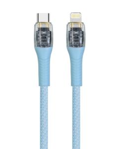 Wholesale OEM Light Blue Silicone USB-C to Lightning Cable by Translucent Tech from china suppliers