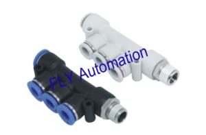 Wholesale PKD Triple Pisco Branch One Touch Brass Zinc R Thread Metric Pneumatic Tube Fittings from china suppliers