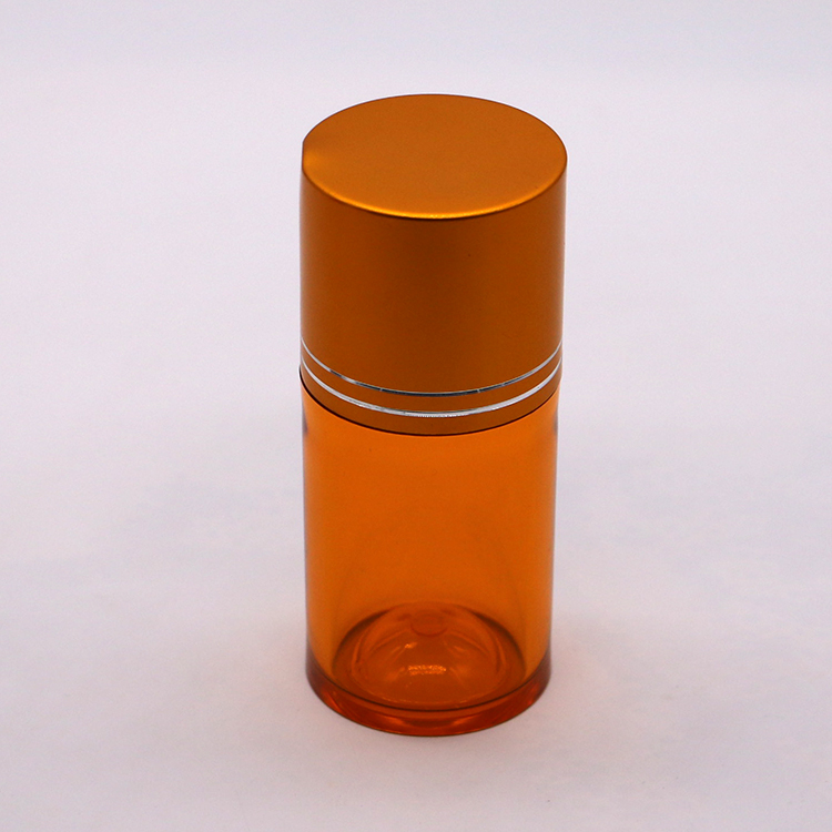 Refillable 60ml PET Pill Capsule Fish Oil Bottle with Gold Silver Aluminum Screw Cap