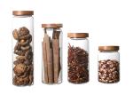 Decorative Sealable Glass Jars With Wooden Lid 400ml-1600ml Capacity
